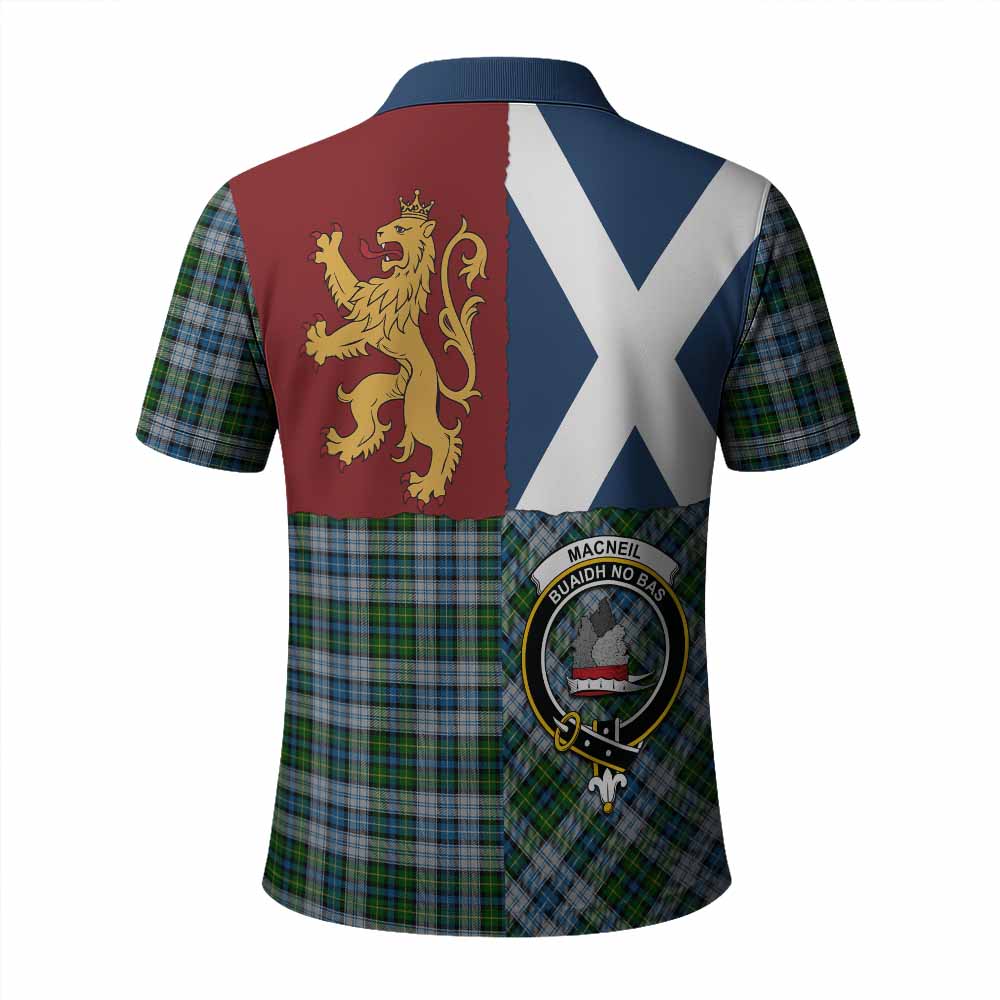 MacNeil (McNeil) Crest Tartan Polo Shirt with Lion Rampant Saltire Style