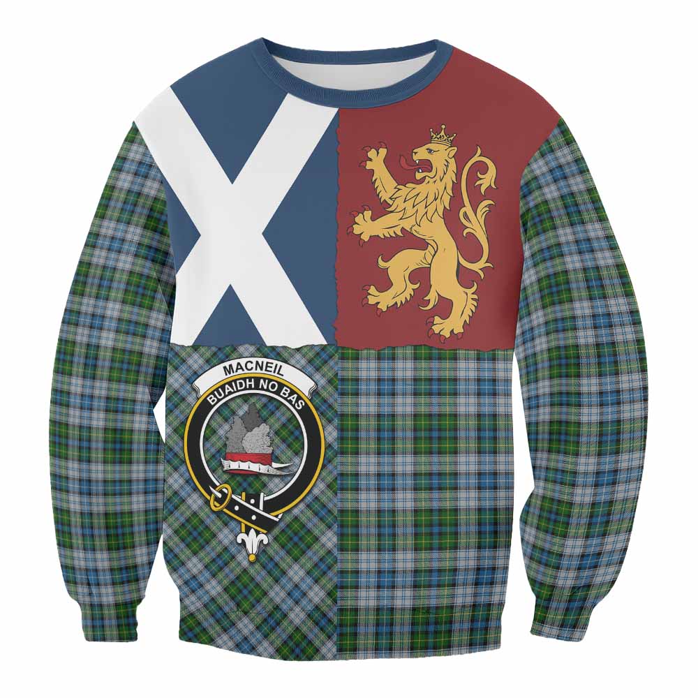 MacNeil (McNeil) Crest Tartan Sweatshirt with Lion Rampant Saltire Style