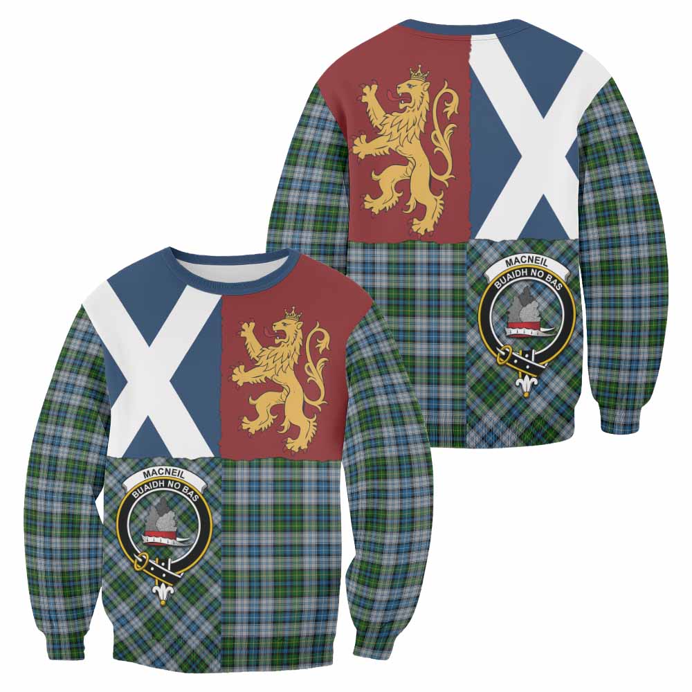 MacNeil (McNeil) Crest Tartan Sweatshirt with Lion Rampant Saltire Style