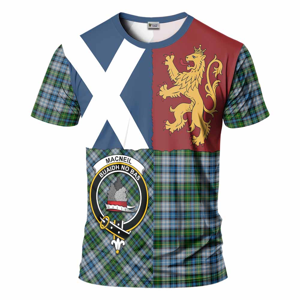 MacNeil (McNeil) Crest Tartan T-Shirt with Lion Rampant Saltire Style