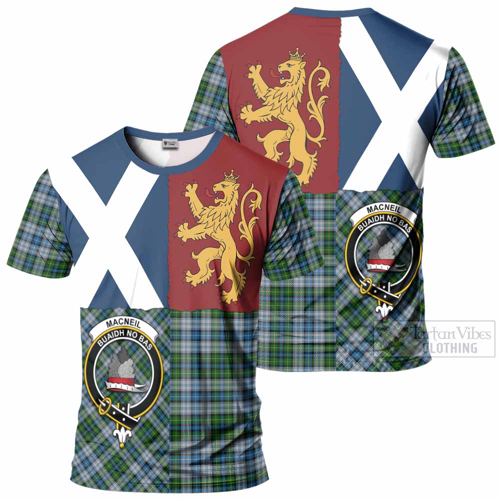 MacNeil (McNeil) Crest Tartan T-Shirt with Lion Rampant Saltire Style