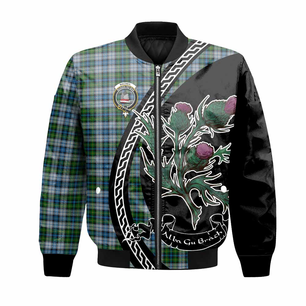 MacNeil (McNeil) Family Crest Tartan Bomber Jacket Alba Thistle Inspired - Tartan Vibes Clothing