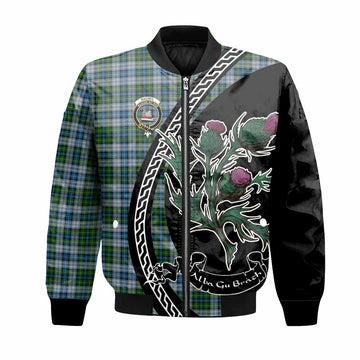 MacNeil (McNeil) Family Crest Tartan Bomber Jacket Alba Thistle Inspired