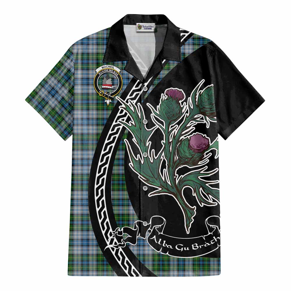 MacNeil (McNeil) Family Crest Tartan Cotton Hawaiian Shirt Alba Thistle Inspired - Tartan Vibes Clothing
