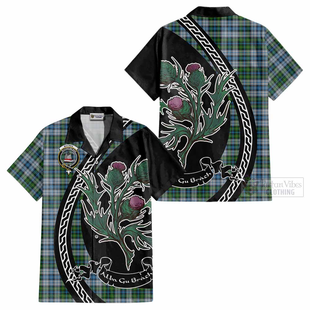 MacNeil (McNeil) Family Crest Tartan Cotton Hawaiian Shirt Alba Thistle Inspired - Tartan Vibes Clothing