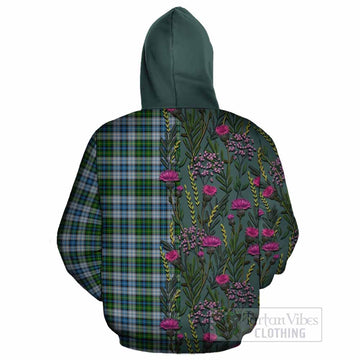 MacNeil (McNeil) Family Crest Tartan Cotton Hoodie Scottish Thistle Flower Pattern Half Style