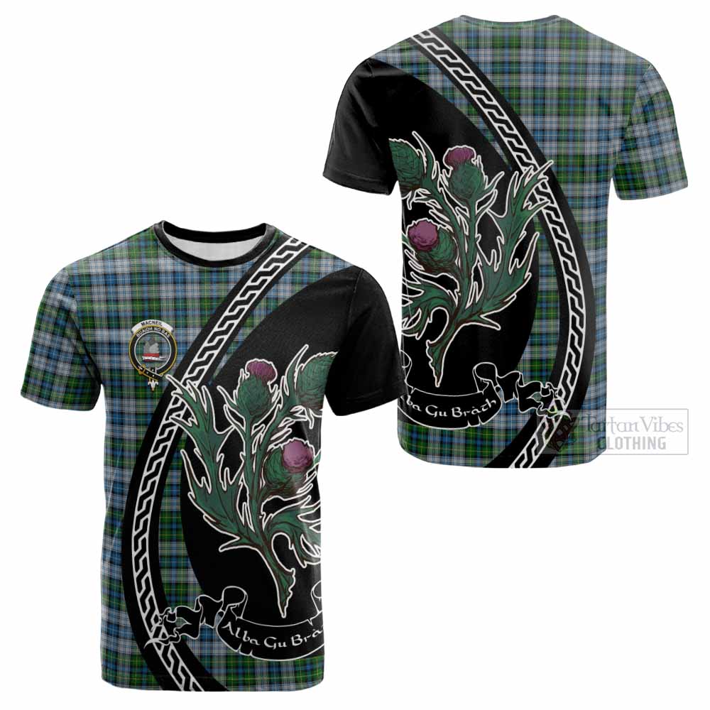 MacNeil (McNeil) Family Crest Tartan Cotton T-shirt Alba Thistle Inspired - Tartan Vibes Clothing