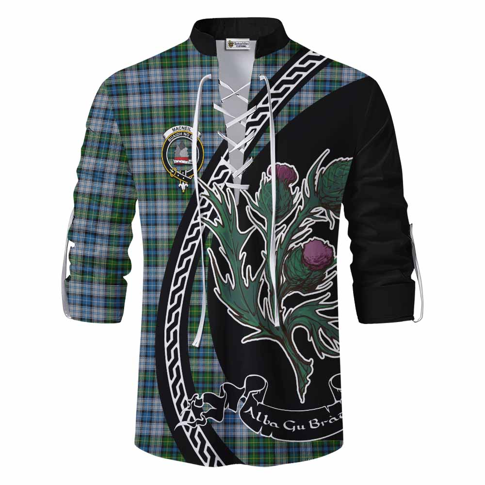 MacNeil (McNeil) Family Crest Tartan Ghillie Shirt Alba Thistle Inspired - Tartan Vibes Clothing