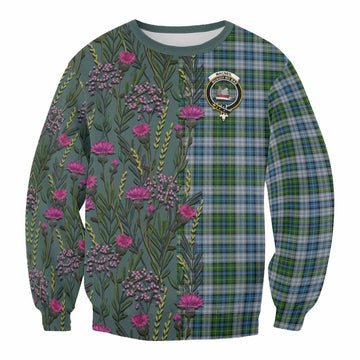 MacNeil (McNeil) Family Crest Tartan Sweatshirt Scottish Thistle Flower Pattern Half Style
