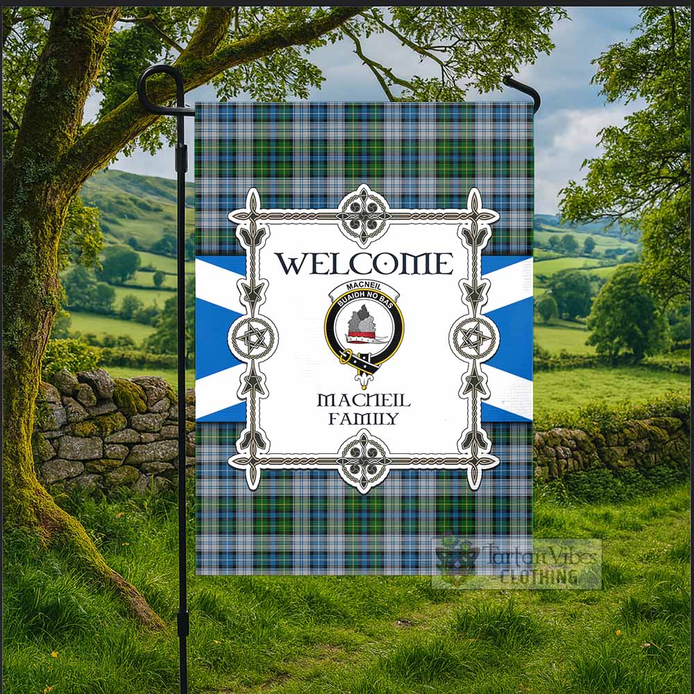 MacNeil (McNeil) Family Crest Tartan Welcome Garden Flag Saltire Harmony Style - Tartan Vibes Clothing