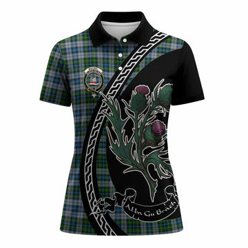 MacNeil (McNeil) Family Crest Tartan Women Polo Shirt Alba Thistle Inspired
