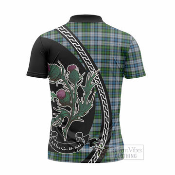 MacNeil (McNeil) Family Crest Tartan Zipper Polo Shirt Alba Thistle Inspired