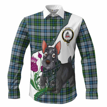 MacNeil (McNeil) Scottish Terrier Tartan Crest Long Sleeve Button Shirts Thistle Heritage Art