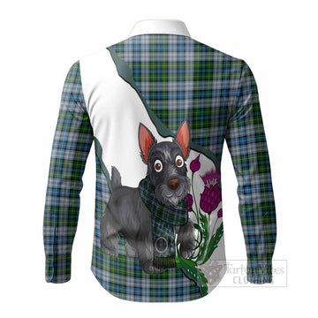 MacNeil (McNeil) Scottish Terrier Tartan Crest Long Sleeve Button Shirts Thistle Heritage Art