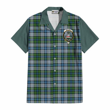 MacNeil (McNeil) Tartan Accent Cotton Hawaiian Shirt with Family Crest
