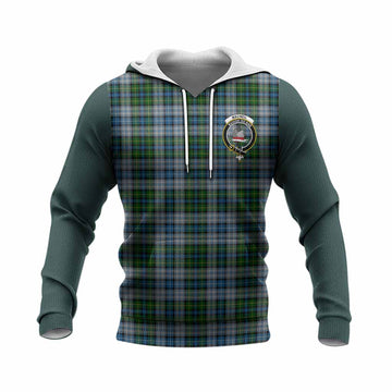 MacNeil (McNeil) Tartan Accent Knitted Hoodie with Family Crest