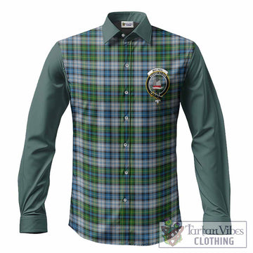 MacNeil (McNeil) Tartan Accent Long Sleeve Button Shirts with Family Crest