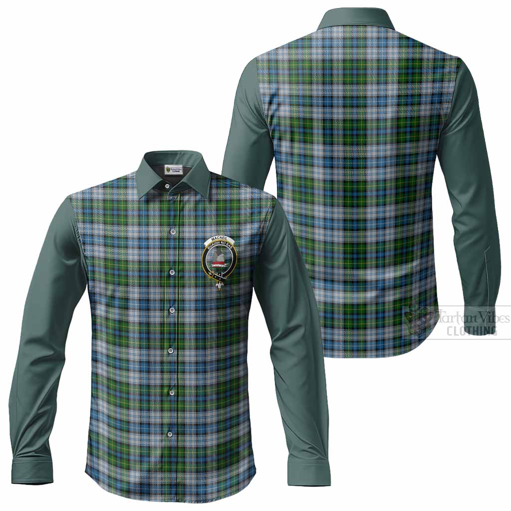 MacNeil (McNeil) Tartan Accent Long Sleeve Button Shirts with Family Crest