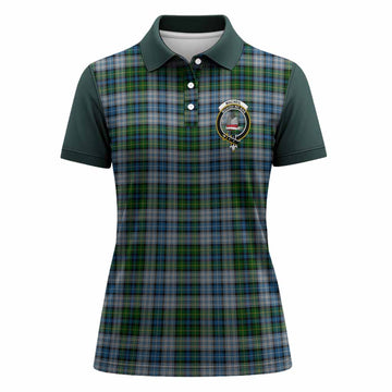 MacNeil (McNeil) Tartan Accent Women Polo Shirt with Family Crest