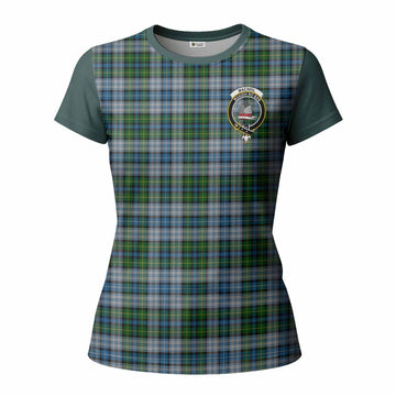 MacNeil (McNeil) Tartan Accent Women T shirt with Family Crest