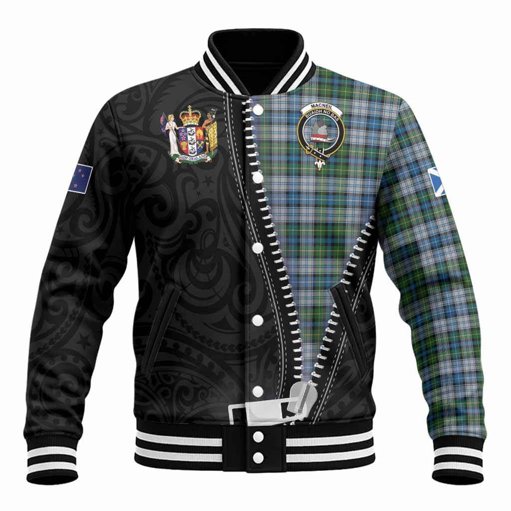 MacNeil (McNeil) Tartan Baseball Jacket New Zealand Pattern Unique Zipper Stylized
