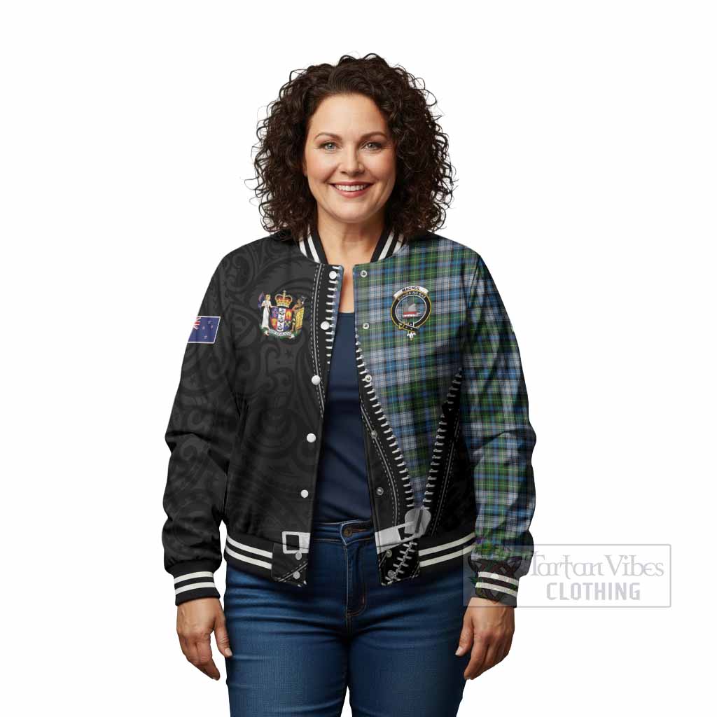 MacNeil (McNeil) Tartan Baseball Jacket New Zealand Pattern Unique Zipper Stylized