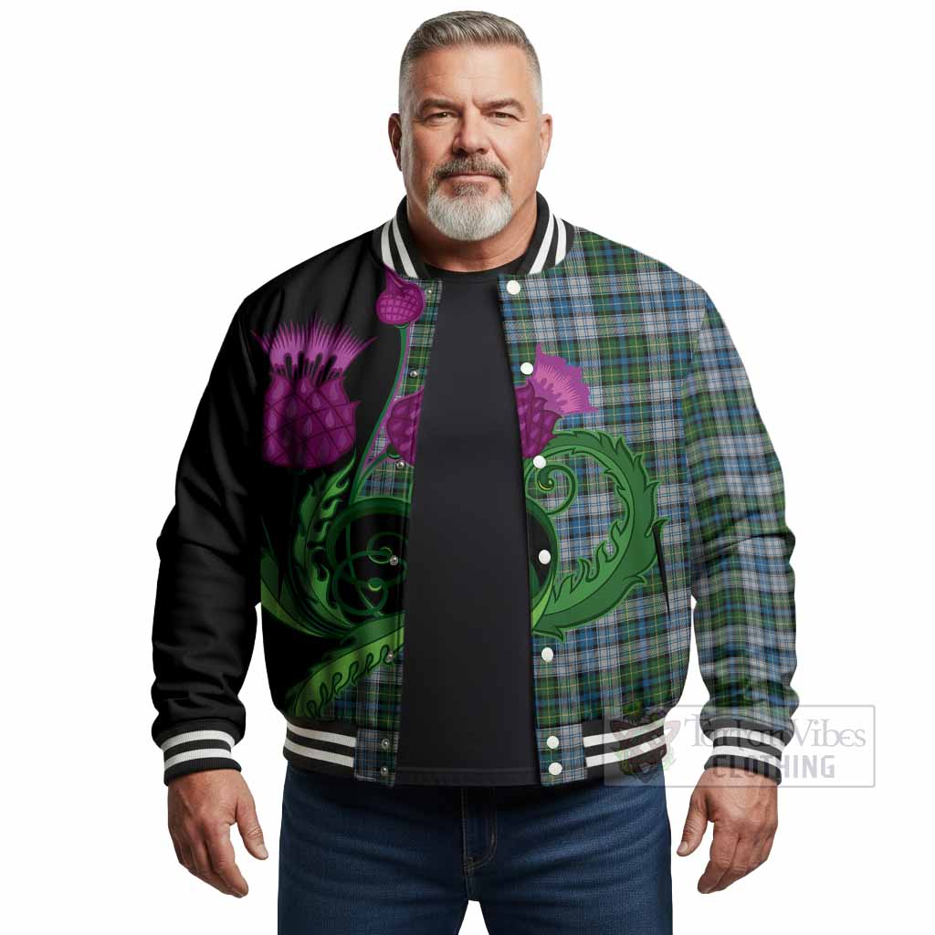 MacNeil (McNeil) Tartan Baseball Jacket Traditional Scottish Thistle