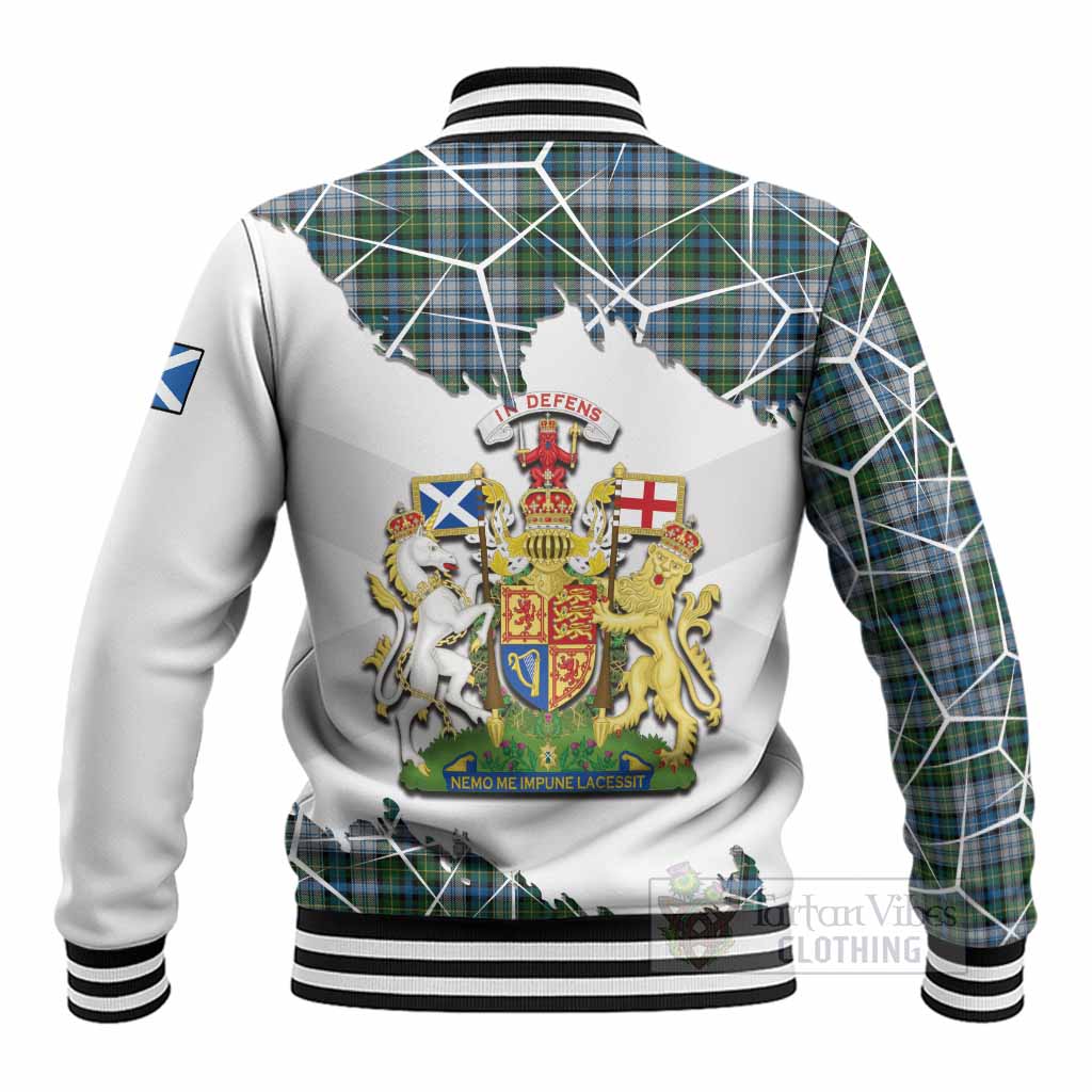MacNeil (McNeil) Tartan Baseball Jacket with Family Crest and Lion Rampant Grunge Style