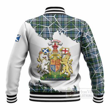 MacNeil (McNeil) Tartan Baseball Jacket with Family Crest and Lion Rampant Grunge Style