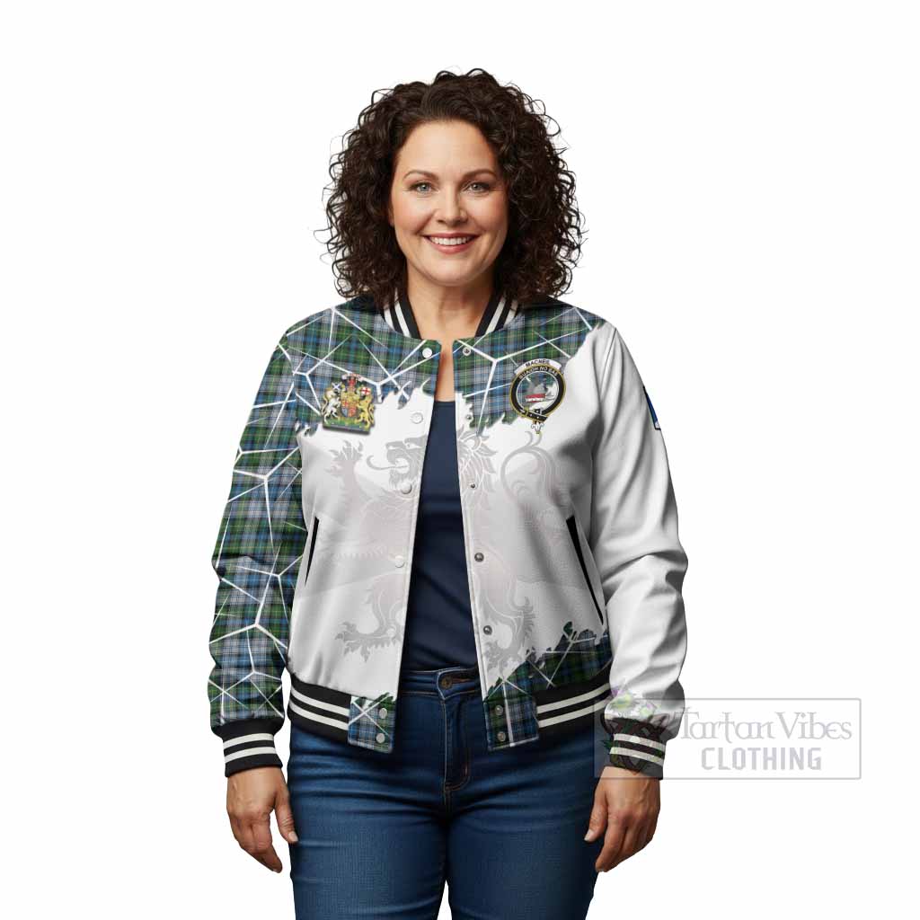 MacNeil (McNeil) Tartan Baseball Jacket with Family Crest and Lion Rampant Grunge Style