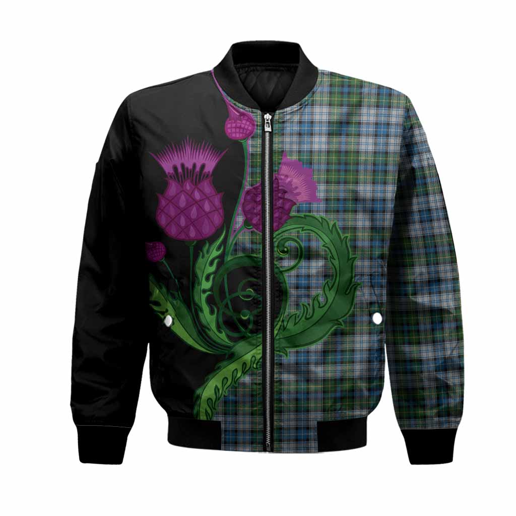 MacNeil (McNeil) Tartan Bomber Jacket Traditional Scottish Thistle