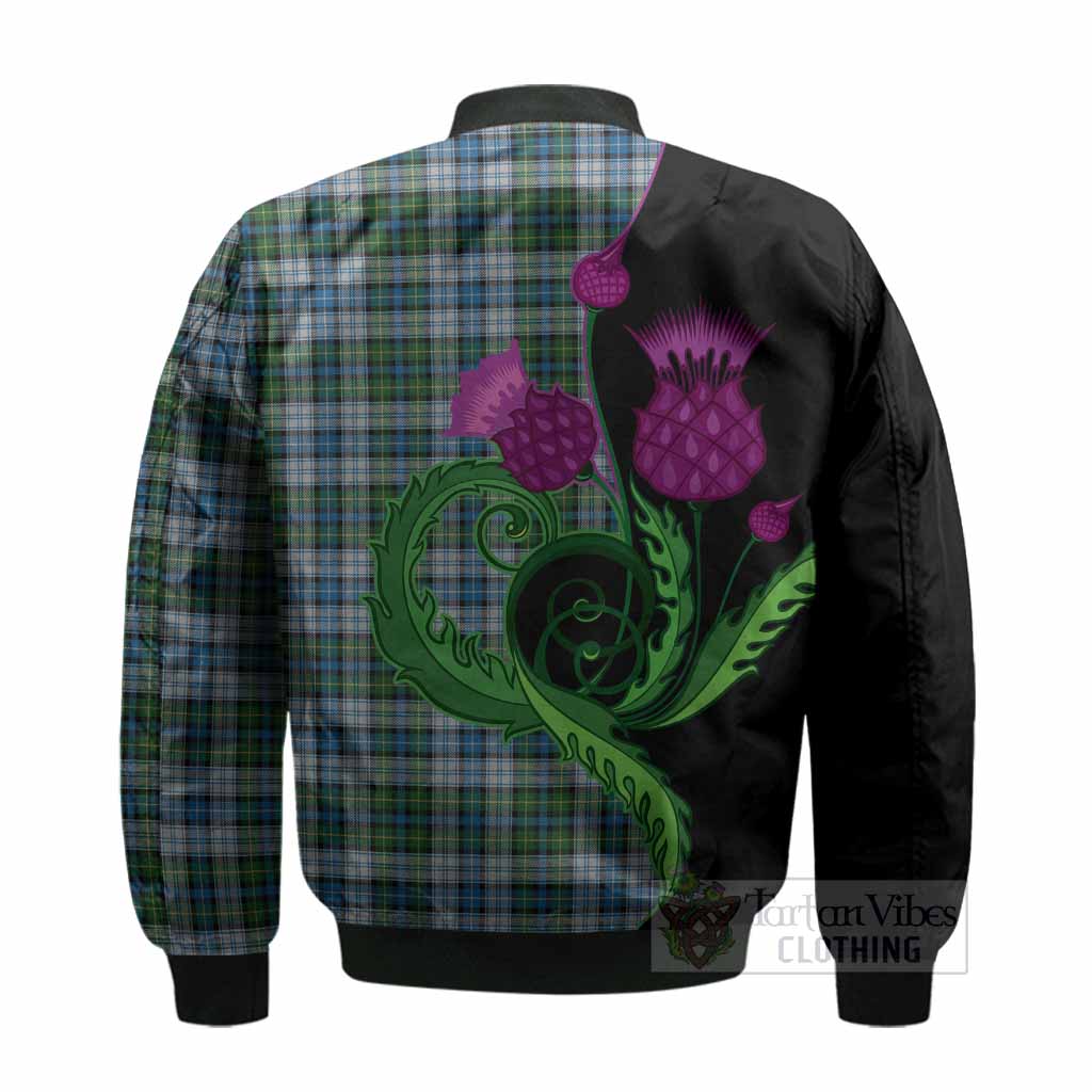 MacNeil (McNeil) Tartan Bomber Jacket Traditional Scottish Thistle