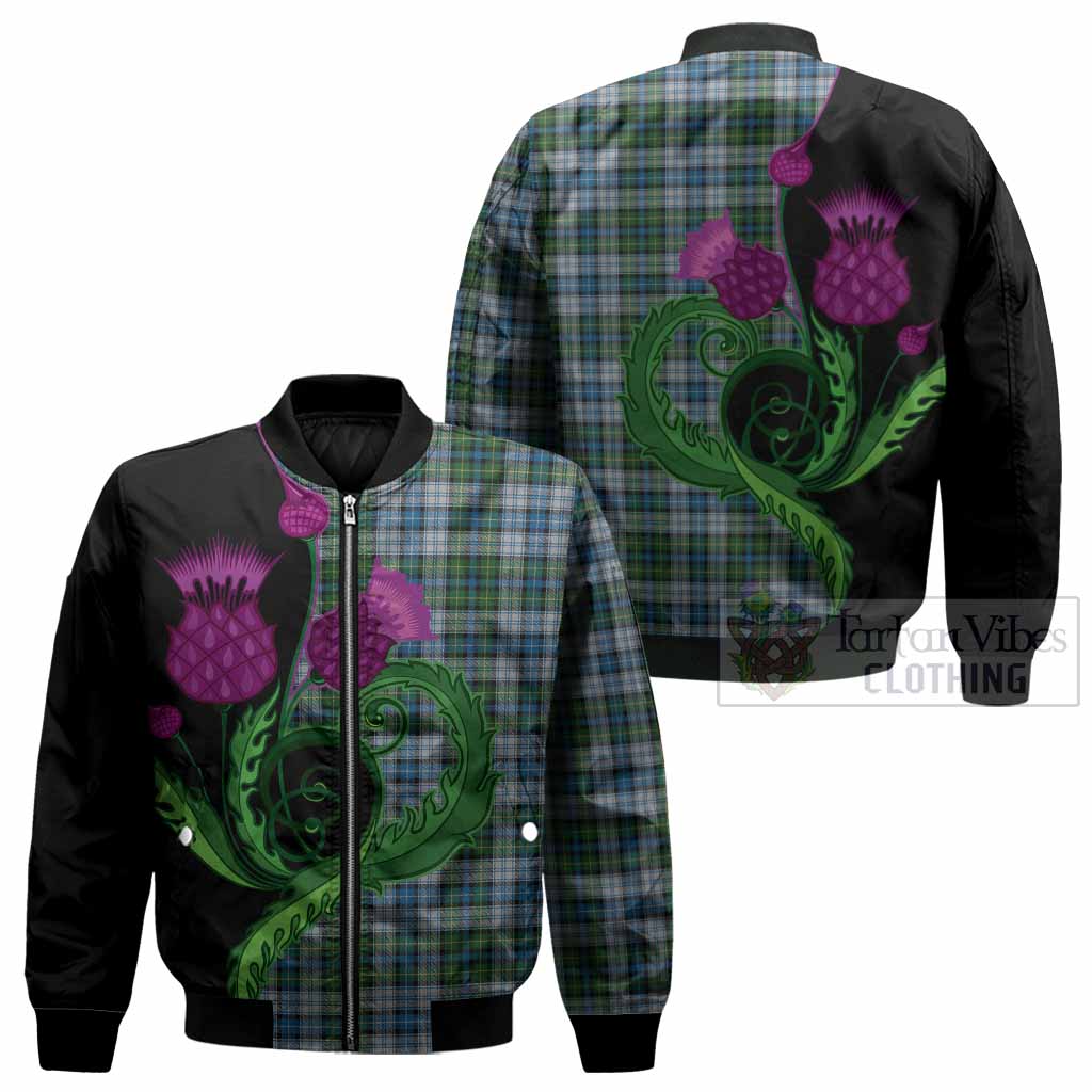 MacNeil (McNeil) Tartan Bomber Jacket Traditional Scottish Thistle