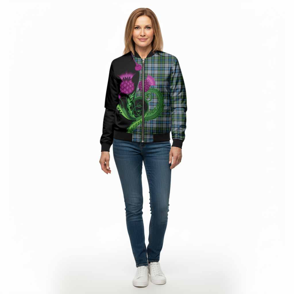 MacNeil (McNeil) Tartan Bomber Jacket Traditional Scottish Thistle