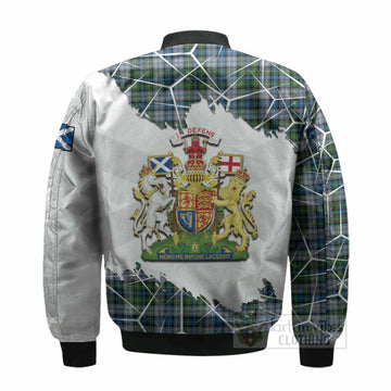 MacNeil (McNeil) Tartan Bomber Jacket with Family Crest and Lion Rampant Grunge Style