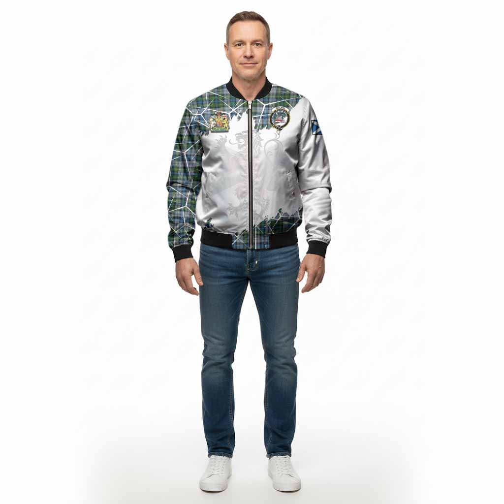 MacNeil (McNeil) Tartan Bomber Jacket with Family Crest and Lion Rampant Grunge Style