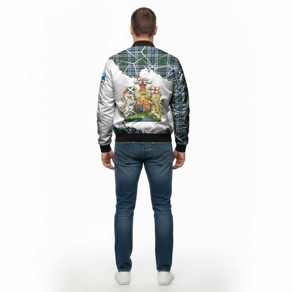 MacNeil (McNeil) Tartan Bomber Jacket with Family Crest and Lion Rampant Grunge Style