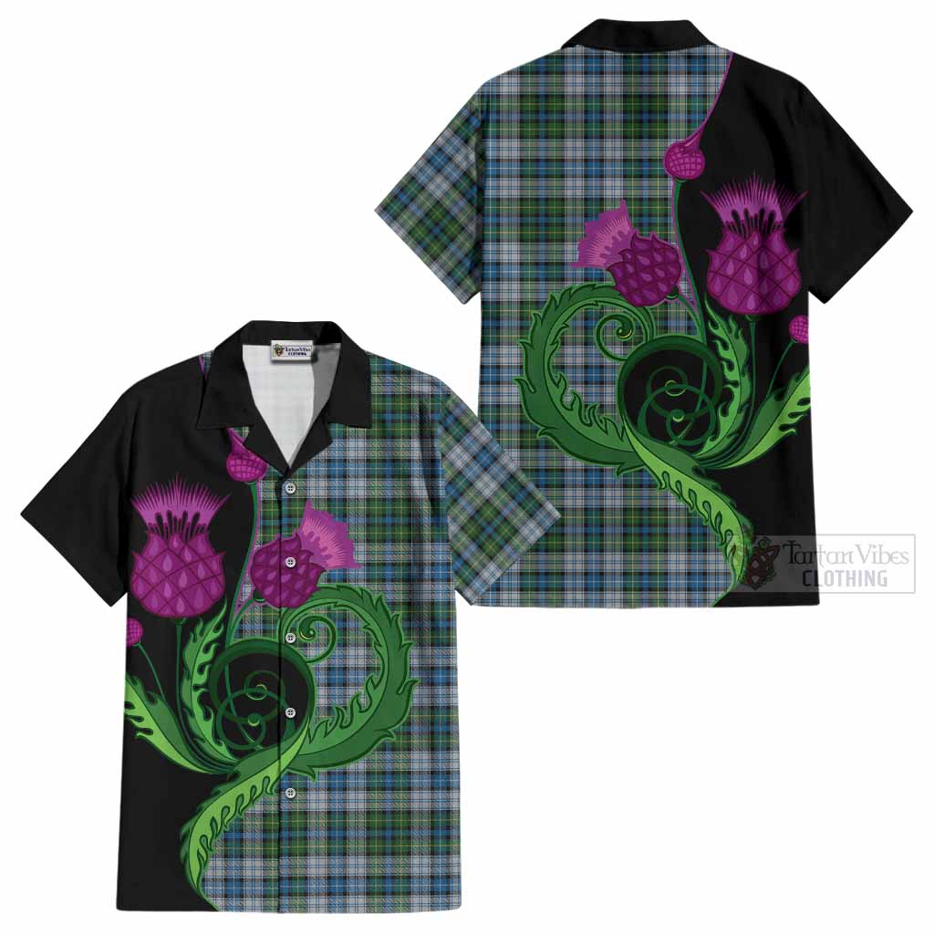 MacNeil (McNeil) Tartan Cotton Hawaiian Shirt Traditional Scottish Thistle