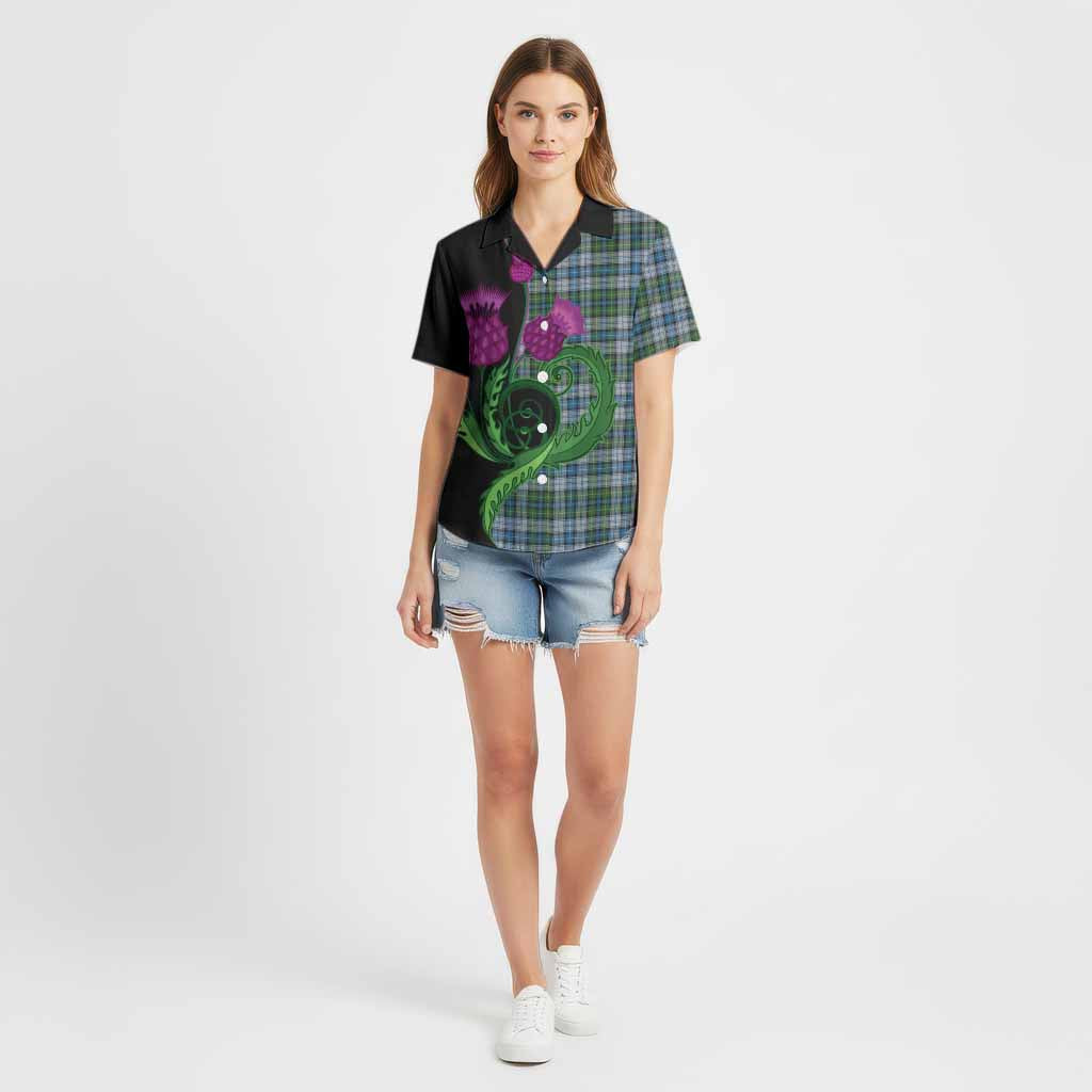 MacNeil (McNeil) Tartan Cotton Hawaiian Shirt Traditional Scottish Thistle
