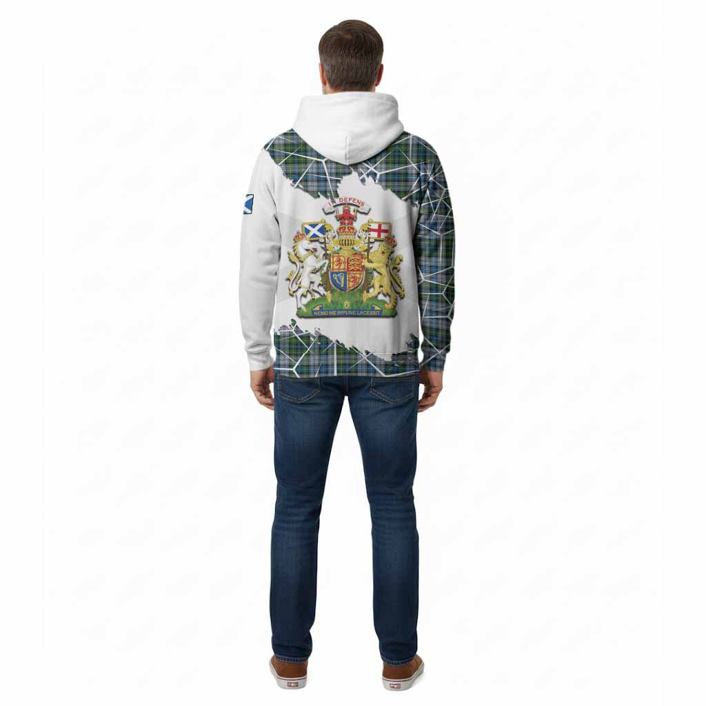 MacNeil (McNeil) Tartan Cotton Hoodie with Family Crest and Lion Rampant Grunge Style