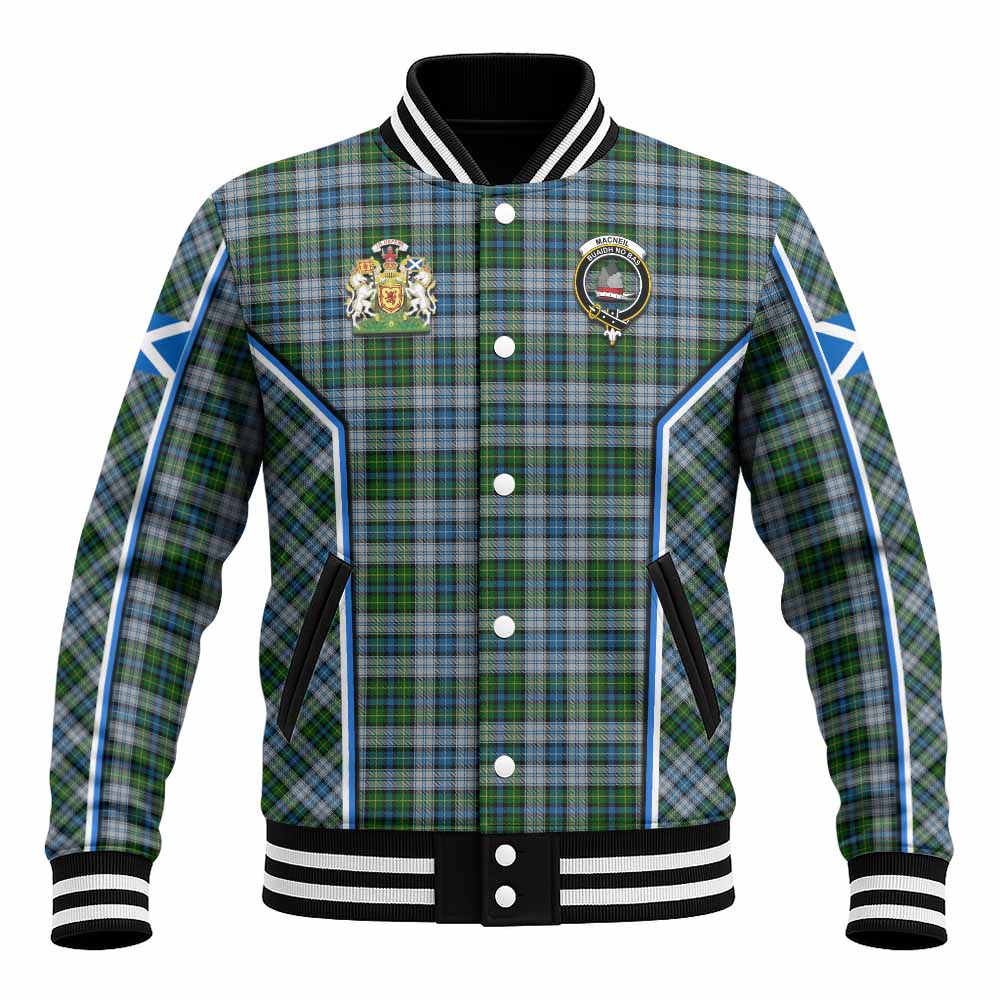 MacNeil (McNeil) Tartan Crest Baseball Jacket Scotland Coat of Arm Flag Style - Tartan Vibes Clothing