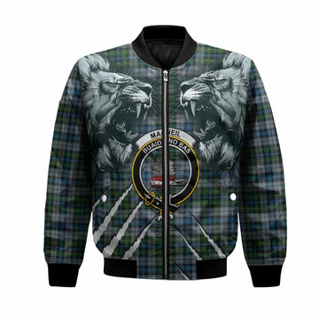MacNeil (McNeil) Tartan Crest Bomber Jacket Ferocious Lion Style