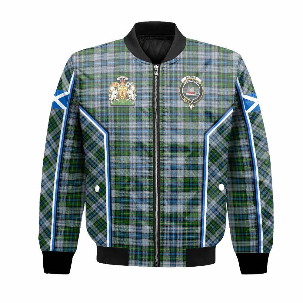 MacNeil (McNeil) Tartan Crest Bomber Jacket Scotland Coat of Arm Flag Style - Tartan Vibes Clothing