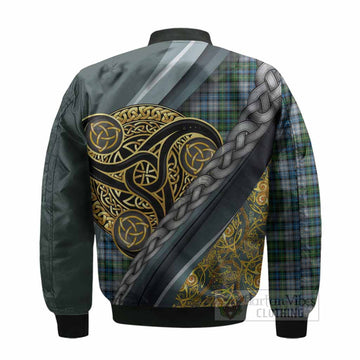 MacNeil (McNeil) Tartan Crest Bomber Jacket Scottish Triskele Celtic
