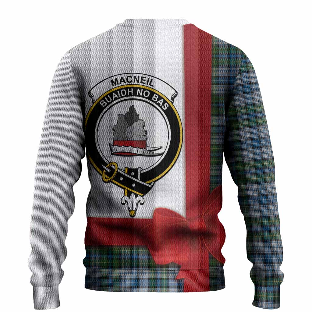 MacNeil (McNeil) Tartan Crest Christmas Christmas Ugly Sweater Highland Cow Bagpipes Coquette Bow Style