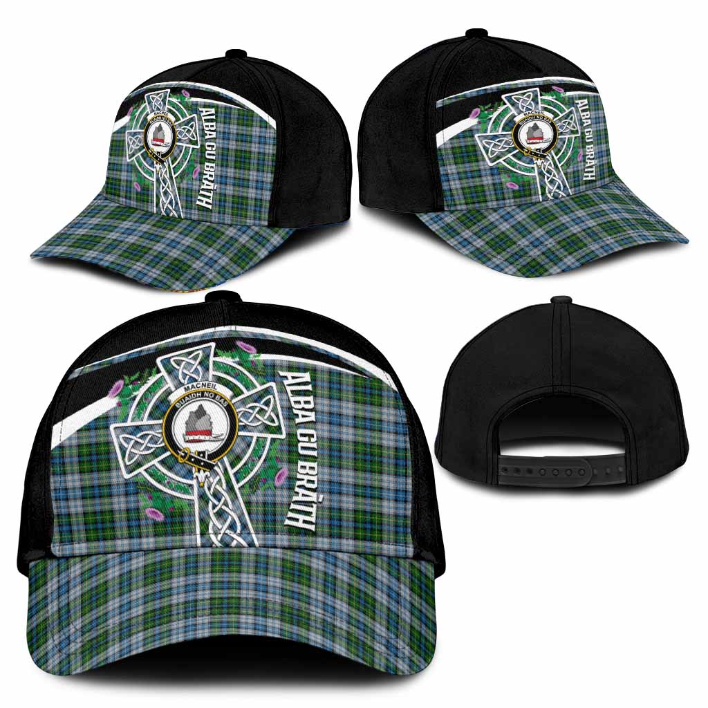 MacNeil (McNeil) Tartan Crest Classic Cap Scottish Thistle Celtic Cross Alba Gu Brath