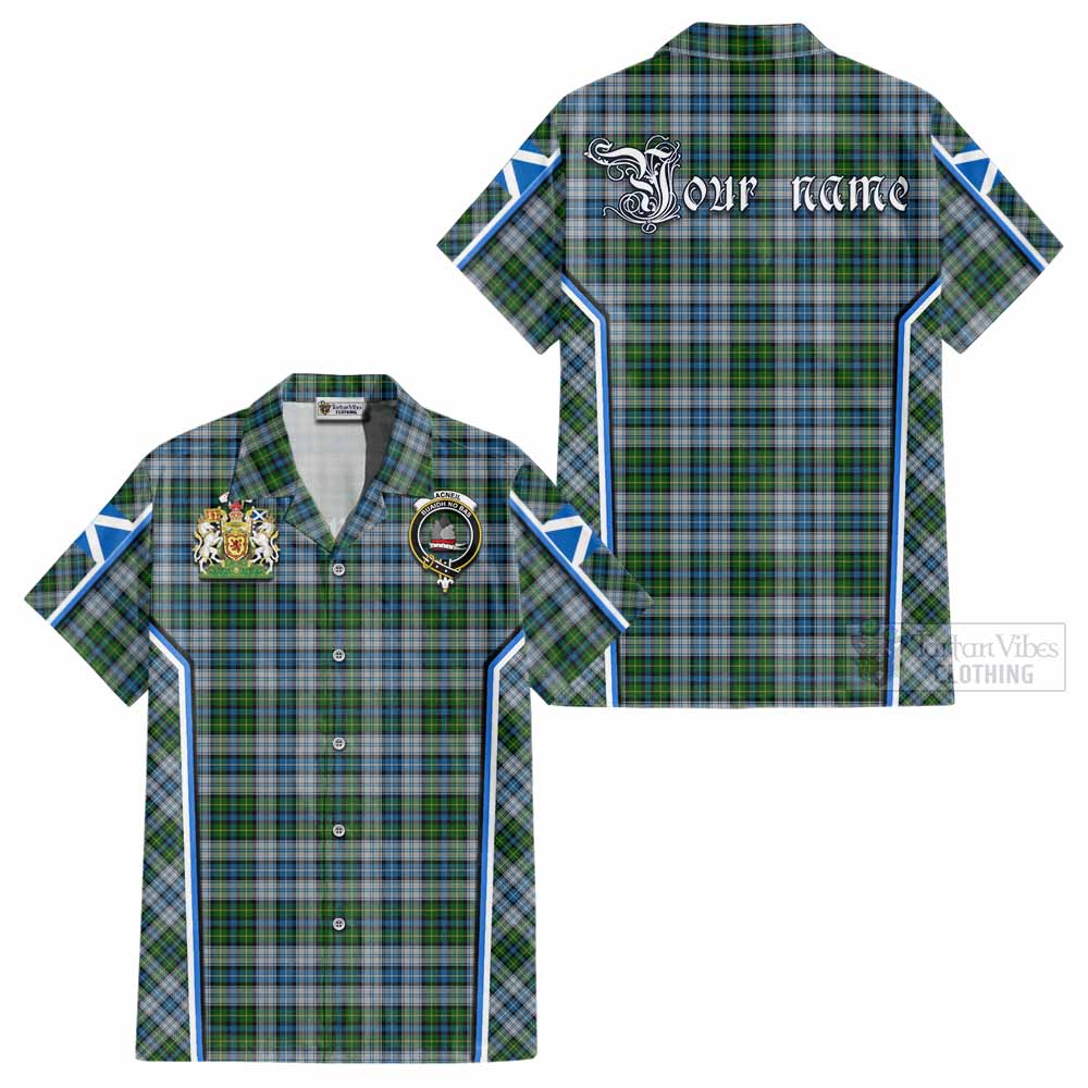 MacNeil (McNeil) Tartan Crest Cotton Hawaiian Shirt Scotland Coat of Arm Flag Style - Tartan Vibes Clothing