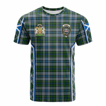 MacNeil (McNeil) Tartan Crest Cotton T-shirt Scotland Coat of Arm Flag Style