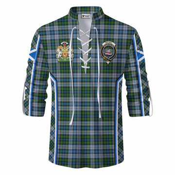 MacNeil (McNeil) Tartan Crest Ghillie Kilt Shirt Scotland Coat of Arm Flag Style