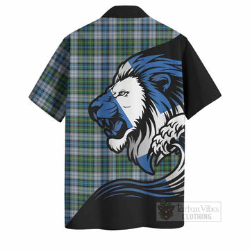 MacNeil (McNeil) Tartan Crest Hawaiian Shirt Scottish Golden Lions Wave Flow